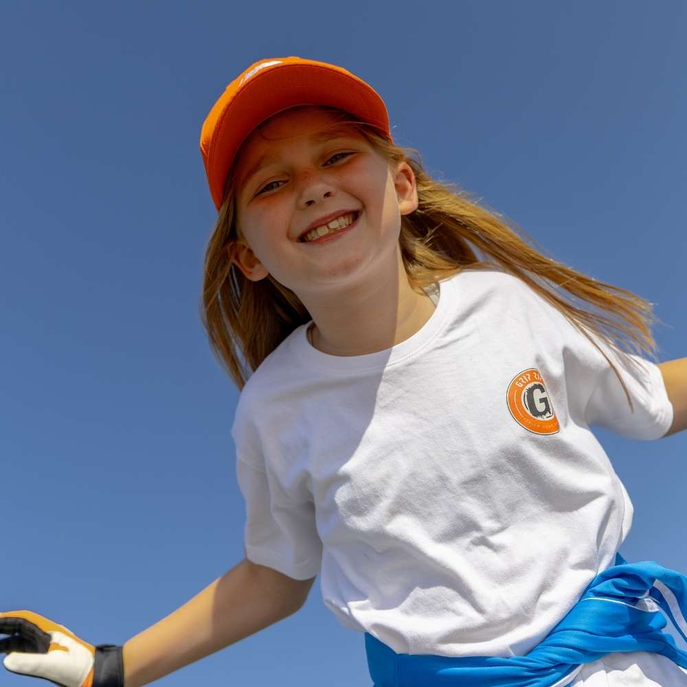 Sporty girl wearing a sporty t-shirt